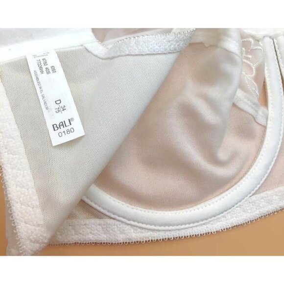 BALI Women's Underwire Bra Size 34D White Floral Full Support Style #0180 NEW - Picture 5 of 7